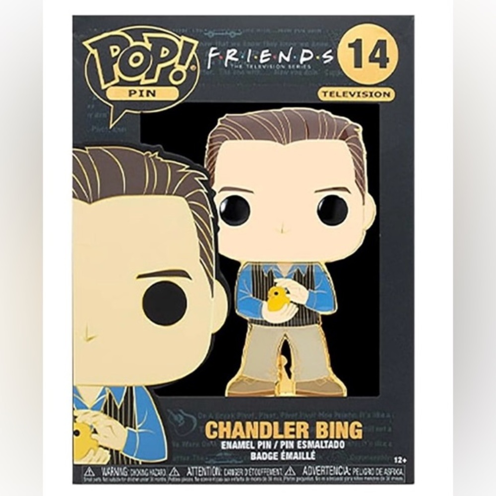 Chandler Bing with Chicken -  Friends TV SERIES - Large Pop! Enamel Pin NEW